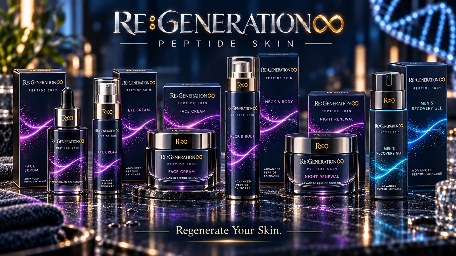 RE:GENERATION peptide skin collection concept